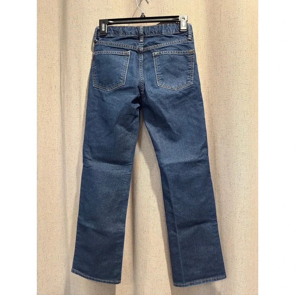Old Navy Straight Leg Jeans Boys Size 12 Dark Wash Excellent Built-In Tough